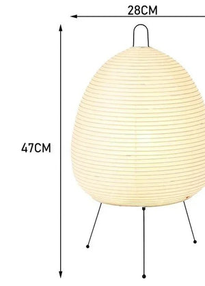 Dimensions lampe de table Noguchi conique D28cm H47cm