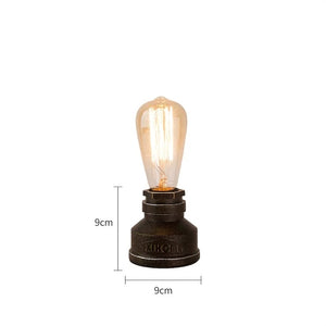 Schéma des dimensions de la lampe tuyau 9 cm de haut et 9 cm de large