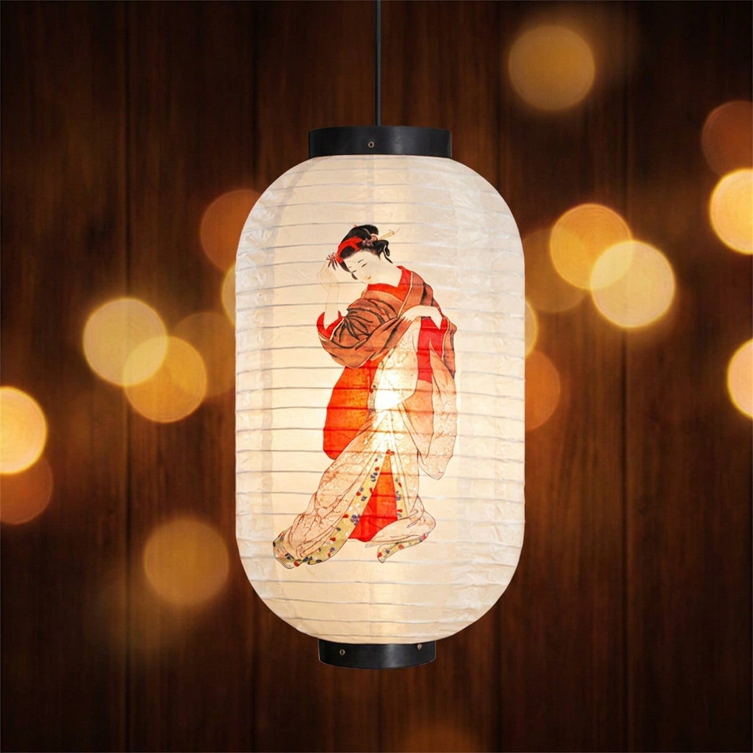 Lanterne japonaise géisha ukiyo-e en kimono – décoration japonaise