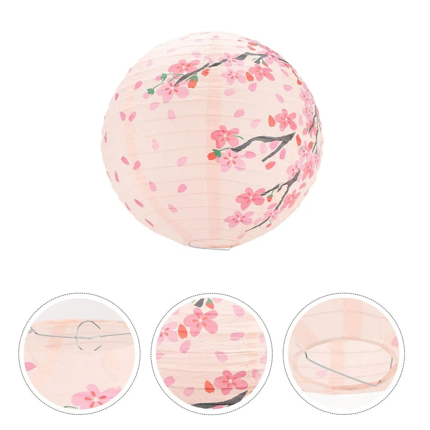 Lanterne en papier sakura japonaise suspendue usage intérieur extérieur