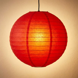 Lanterne chinoise papier rouge motif bonheur décoration suspension