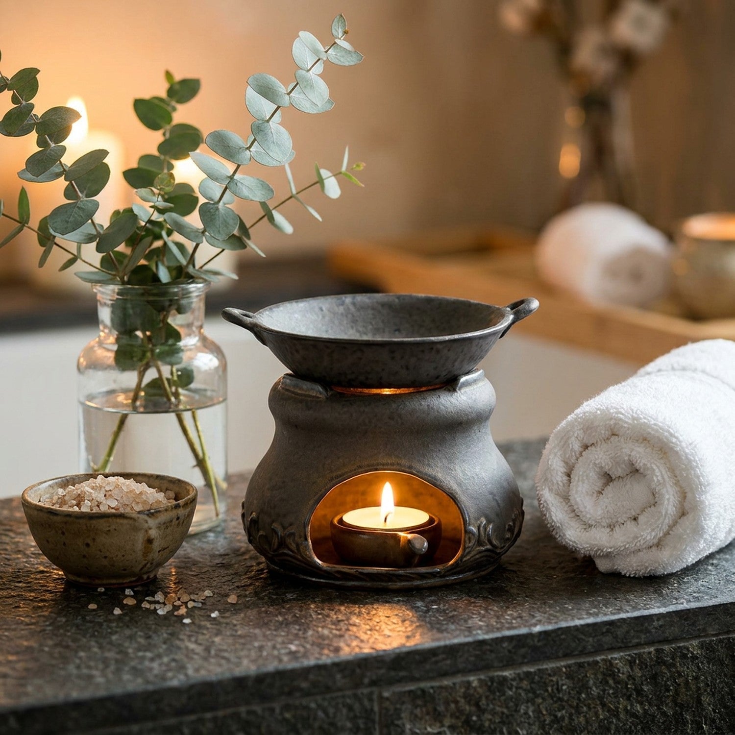 Brûleur d'arôme diffuseur céramique salle de bain spa