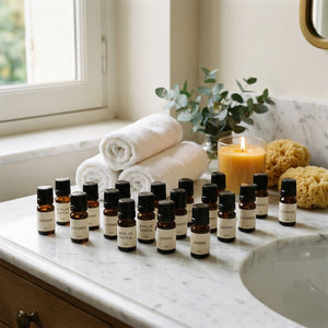 Coffret huiles parfumées ambiance spa salle de bain