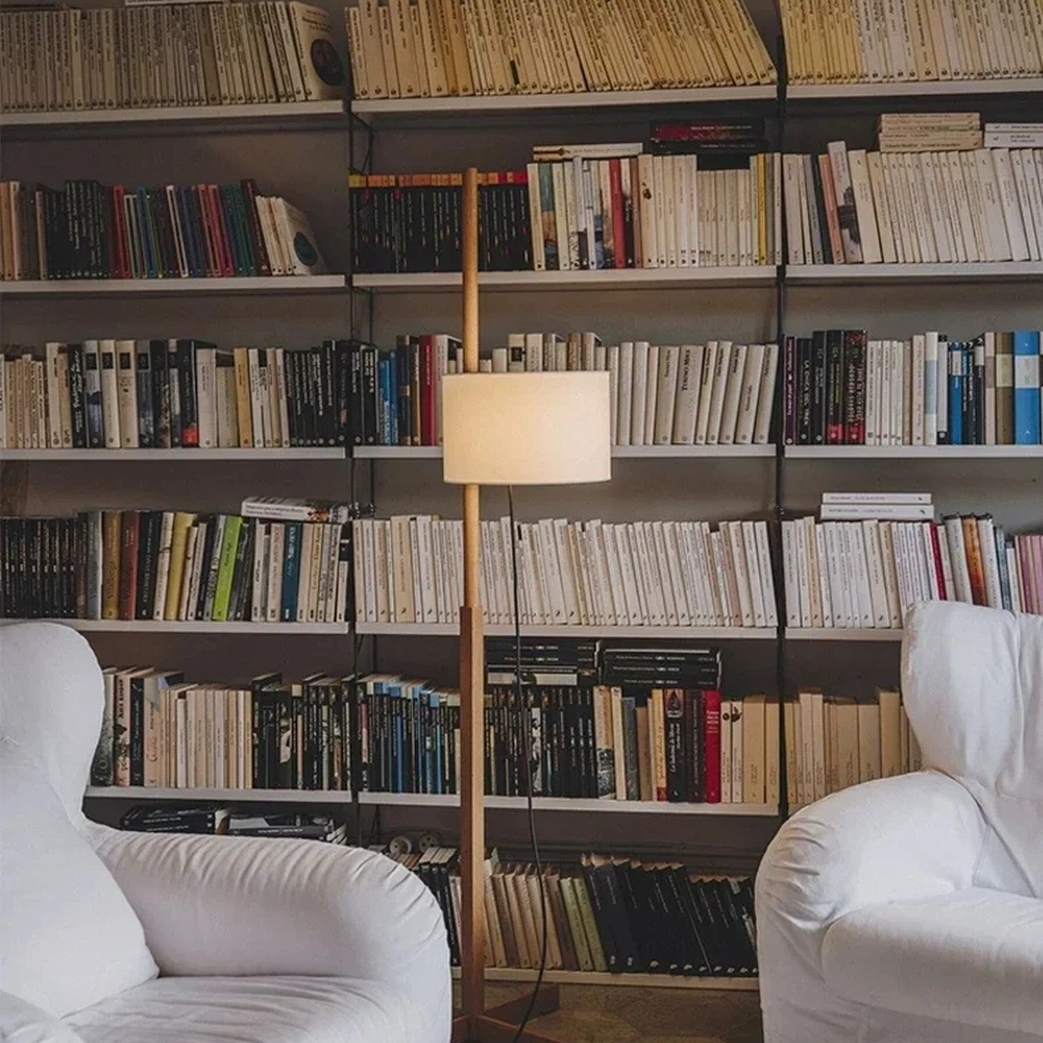 Lampadaire japonais abat-jour tissu lifestyle-10