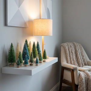 Mini sapin de noël artificiel en sisal lot de 8 pièces en situation