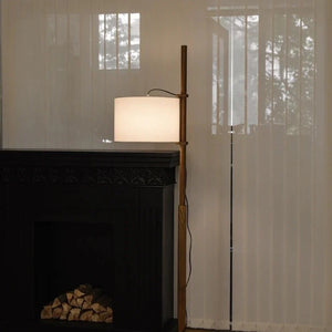 Lampadaire japonais abat-jour tissu lifestyle-7