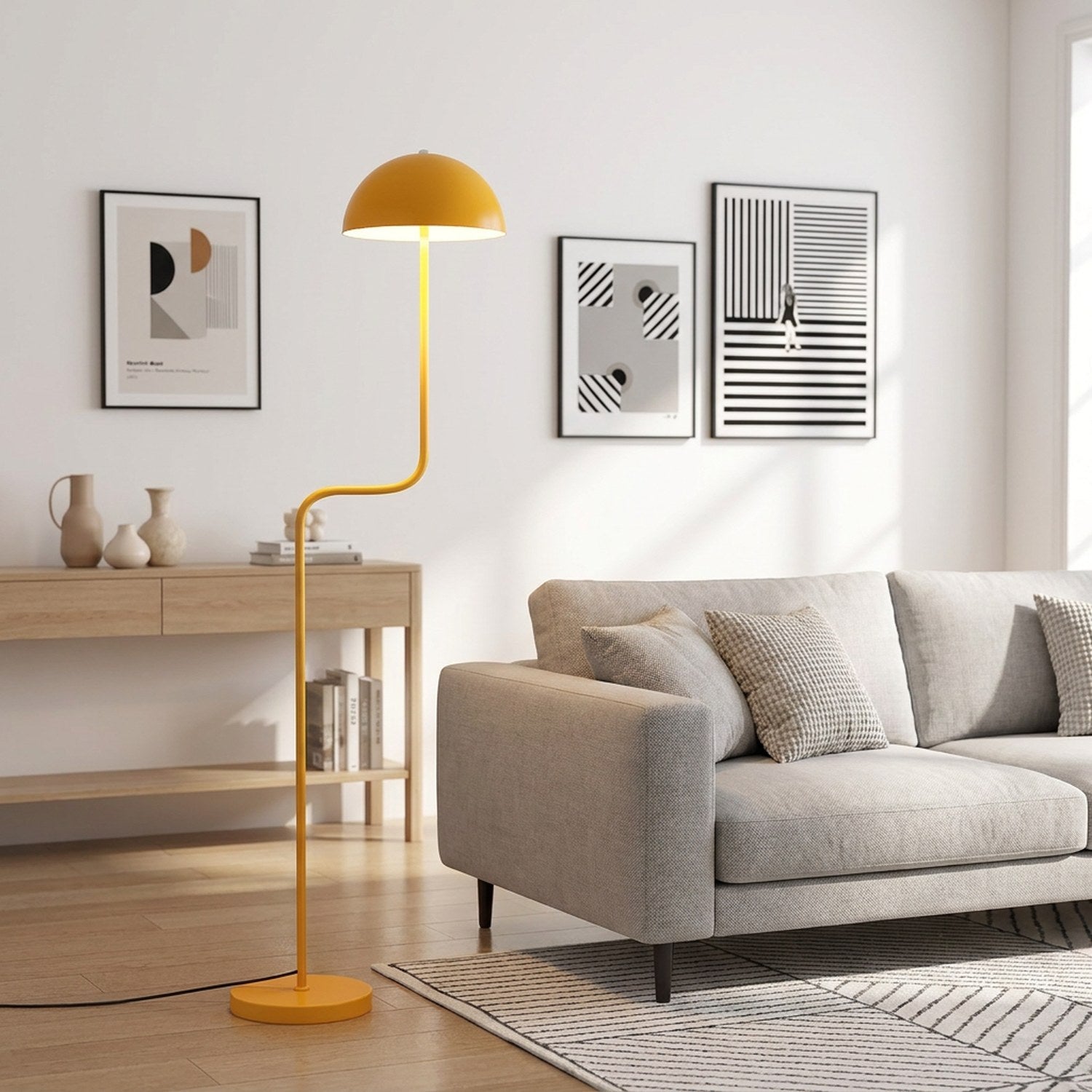Lampadaire champignon ambiance vintage chambre