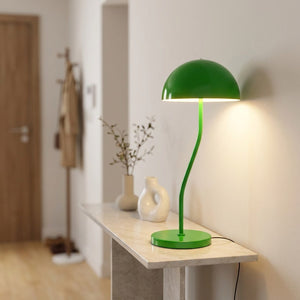 Lampe champignon allumée ambiance chaleureuse