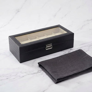 Coffret à montres 6 emplacements cuir noir lifestyle 2