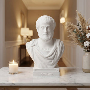 Buste Aristote ornement console marbre salon élégant