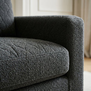 Détail texture bouclée gris foncé anthracite