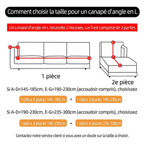 Schéma expliquant comment choisir la taille pour un canapé d'angle en L