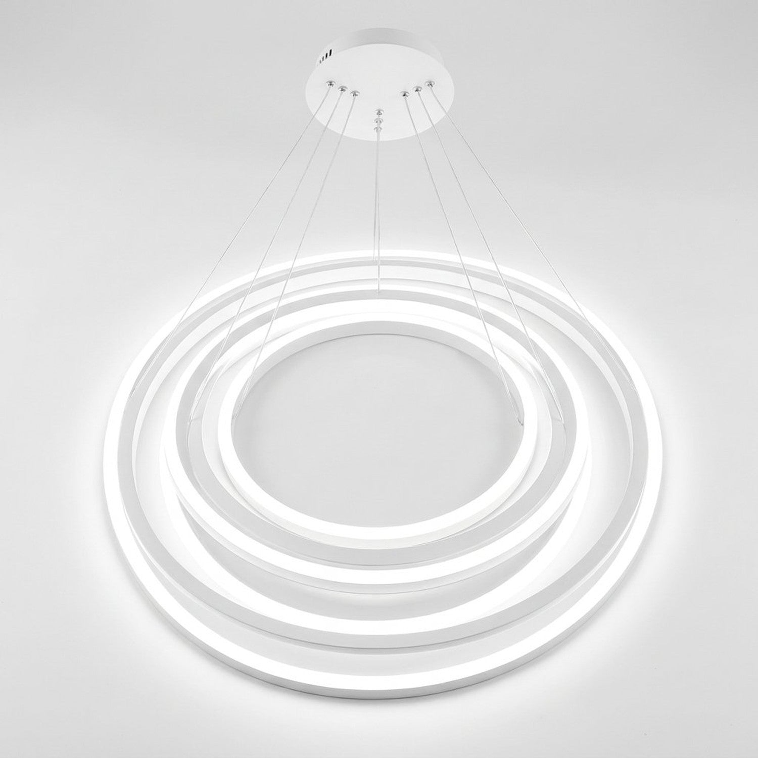 Lustre anneau LED cadre blanc