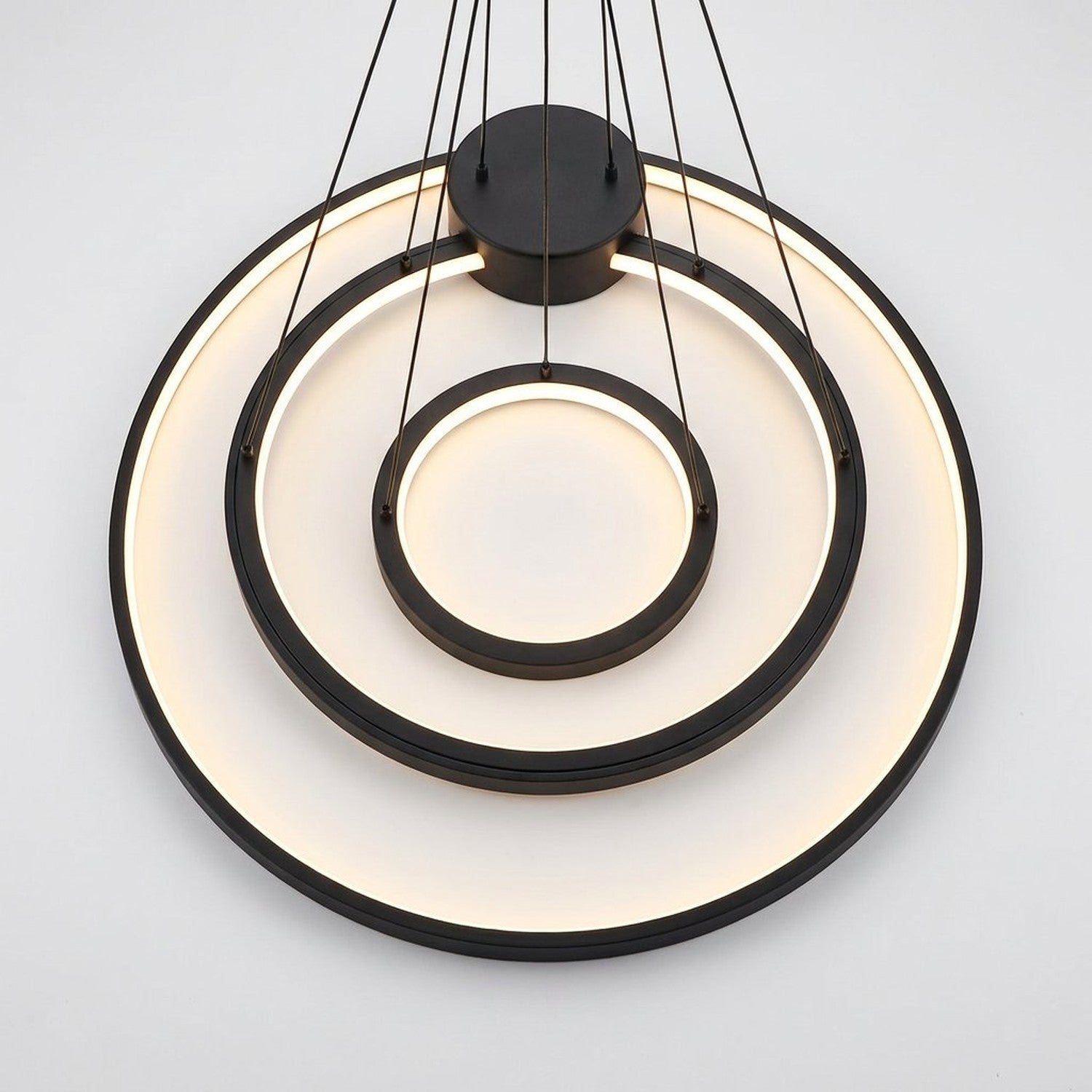 Lustre anneau LED cadre noir