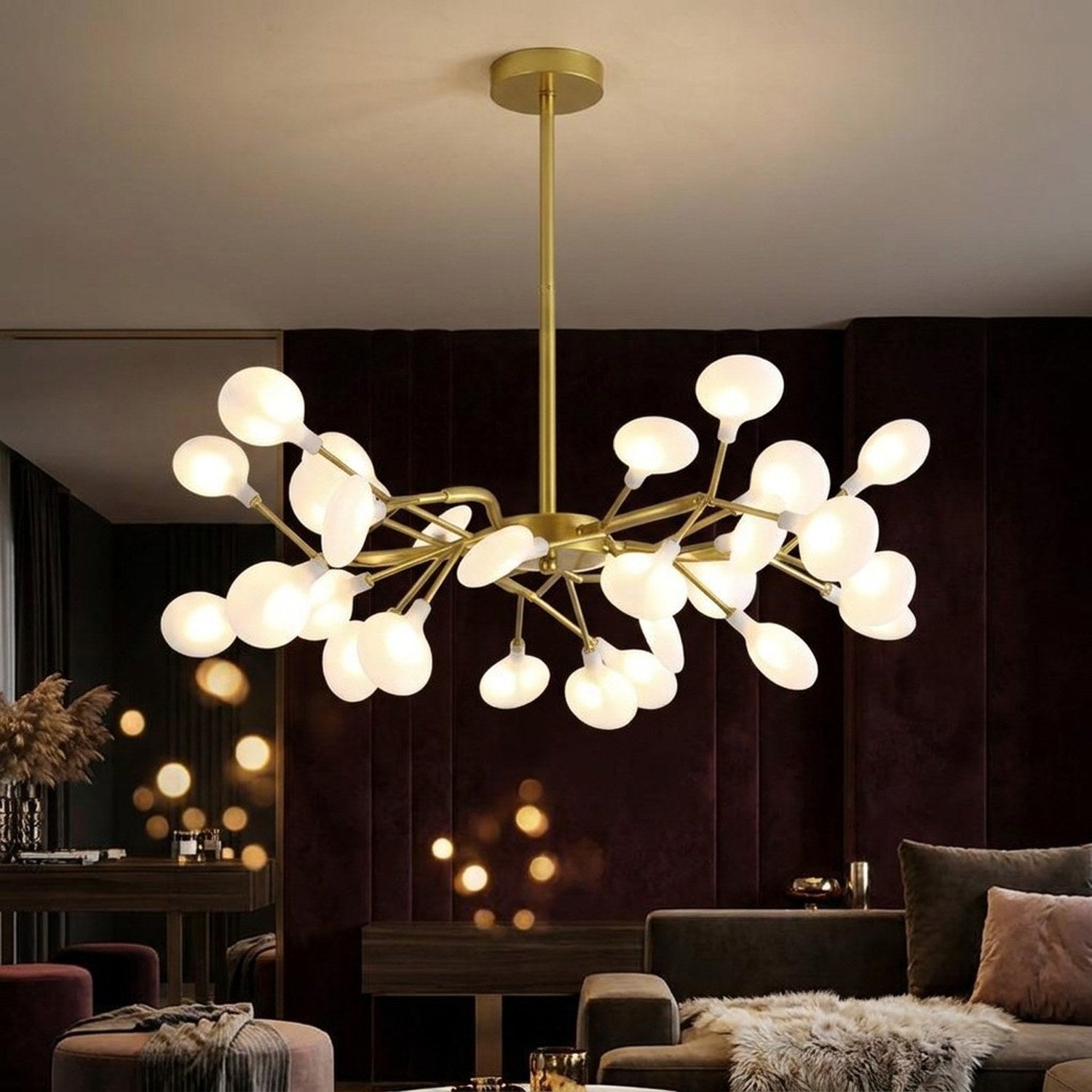 Lustre constellation nordique Doré 30 lumières