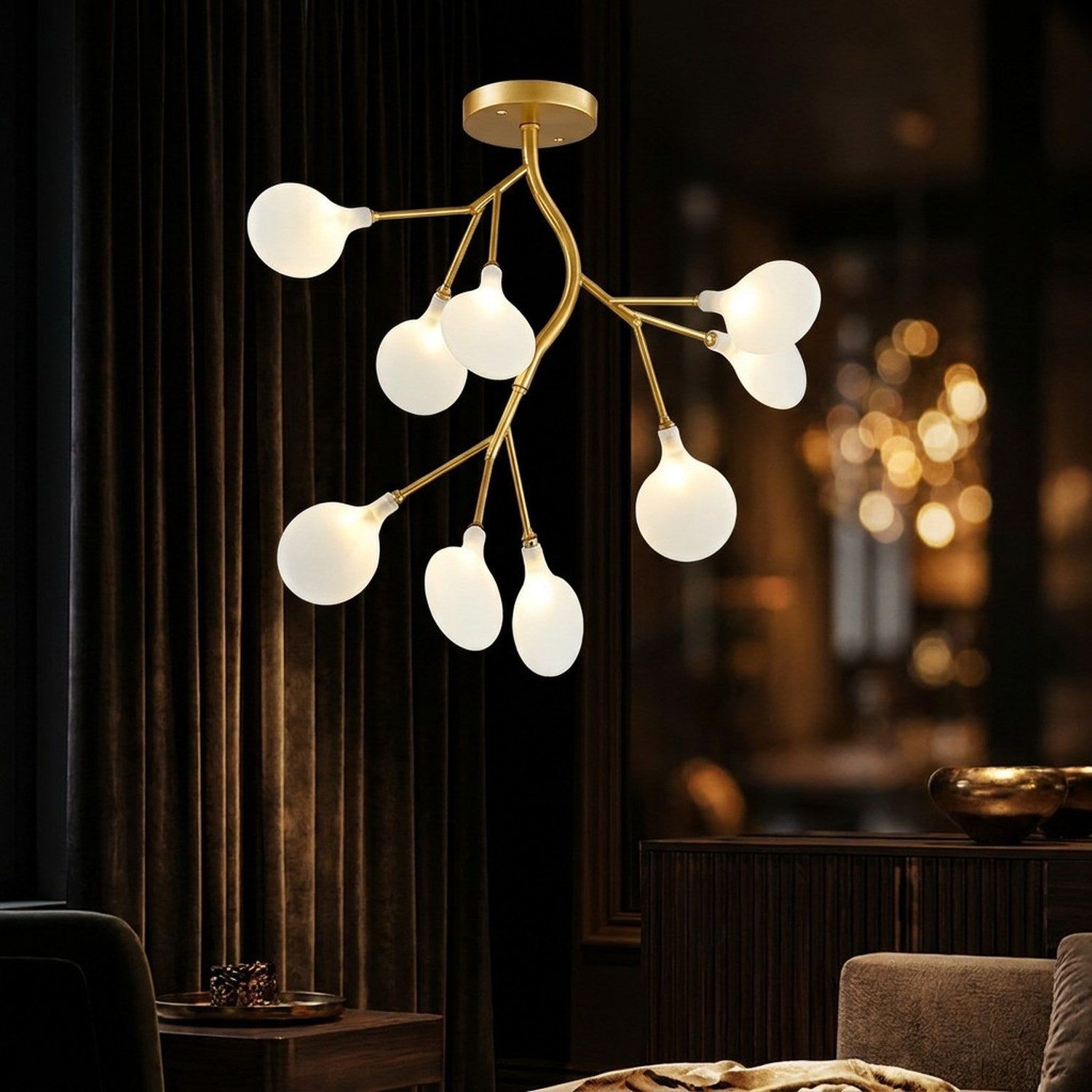 Lustre constellation nordique Doré 9 lumières