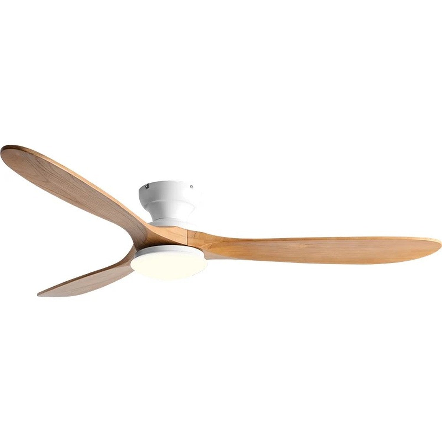 Lustre ventilateur plafond vignette finition chêne blanc