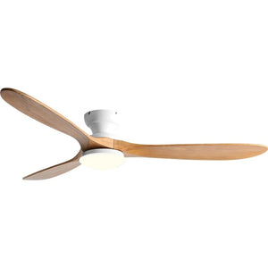Lustre ventilateur plafond vignette finition chêne blanc