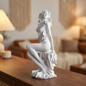 Statue de Vénus blanche modèle Accroupie