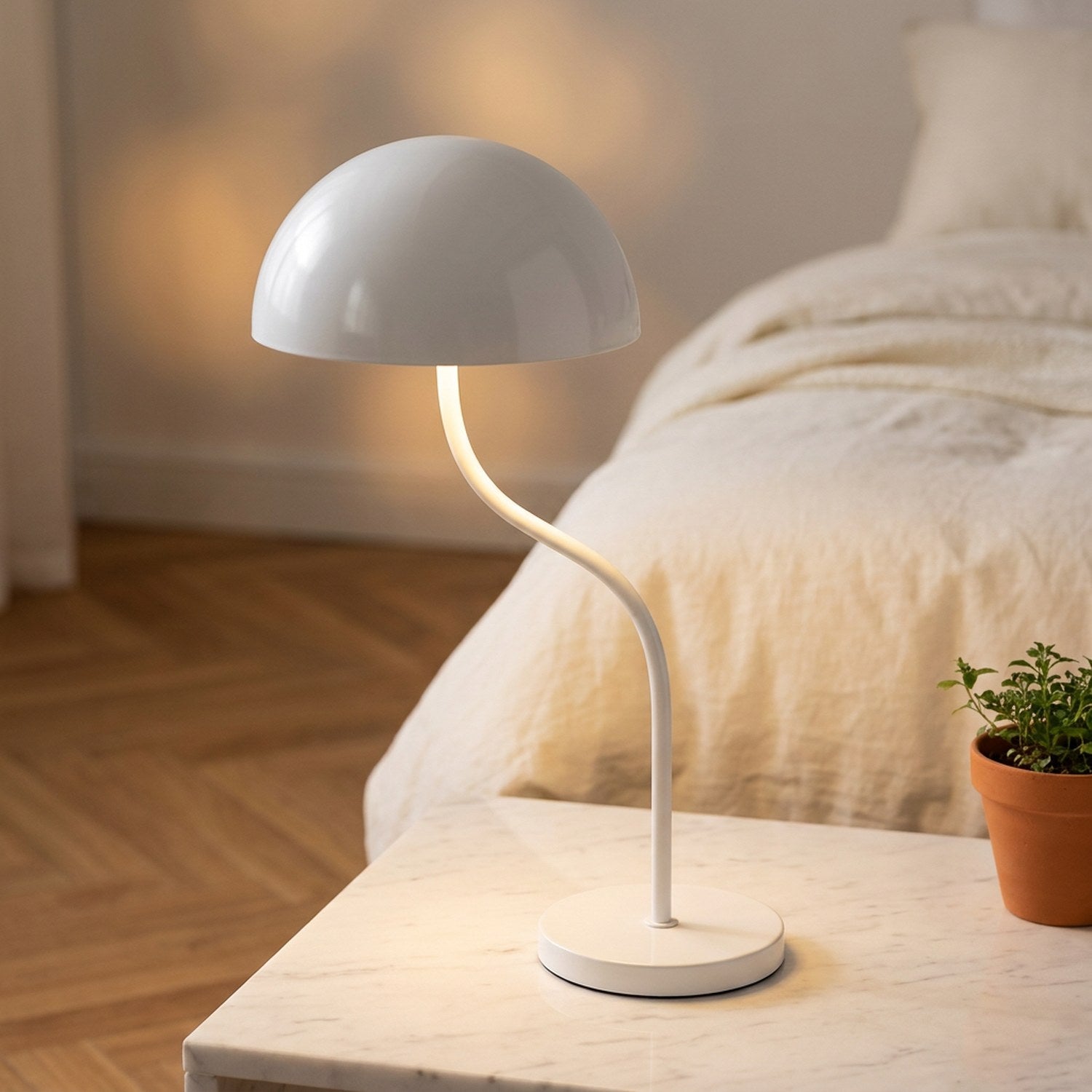 Lampe de table champignon rétro métal - vue principale