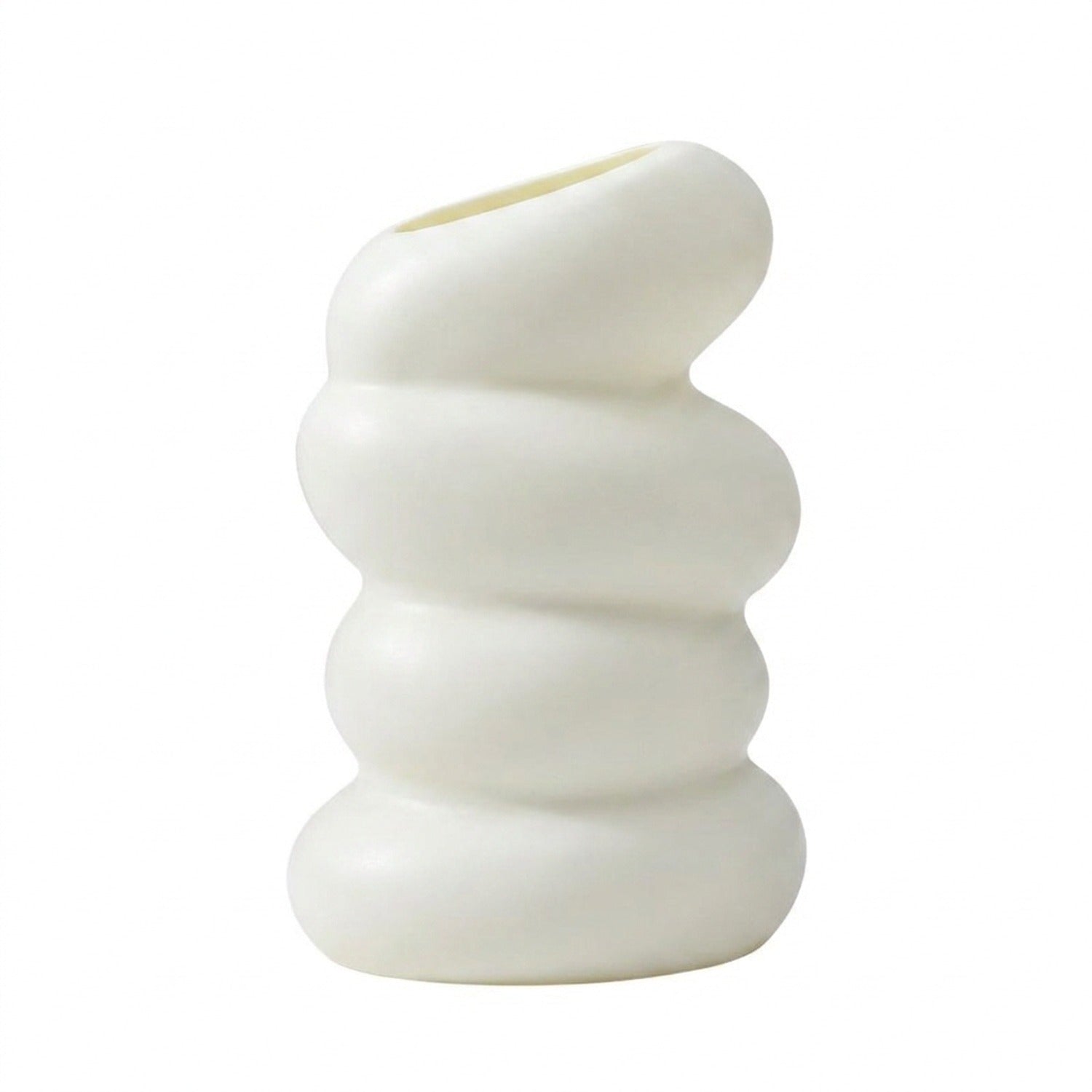 Vase bulles blanc en résine mat, style nordique