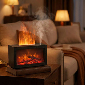 Diffuseur cheminée aromatique effet flamme LED 7 couleurs ambiance cosy