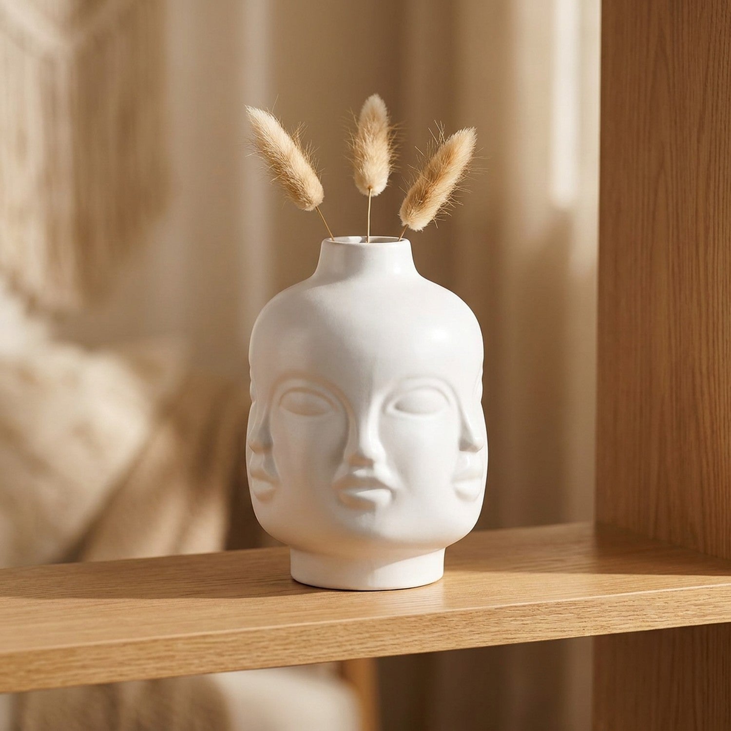 Vase tête céramique multi-visages - vue principale