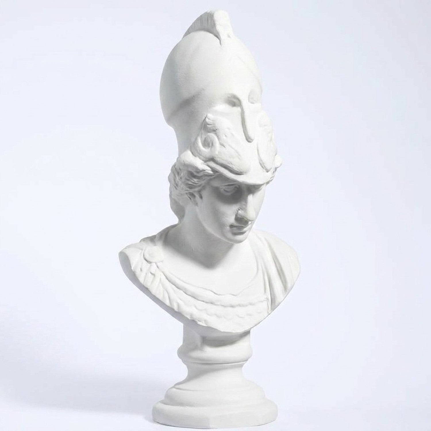 Buste d'Athéna en résine blanche sculpture grecque antique