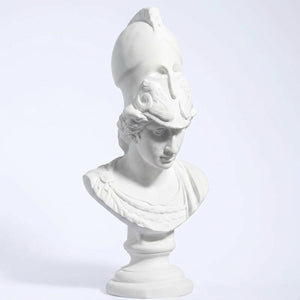 Buste d'Athéna en résine blanche sculpture grecque antique