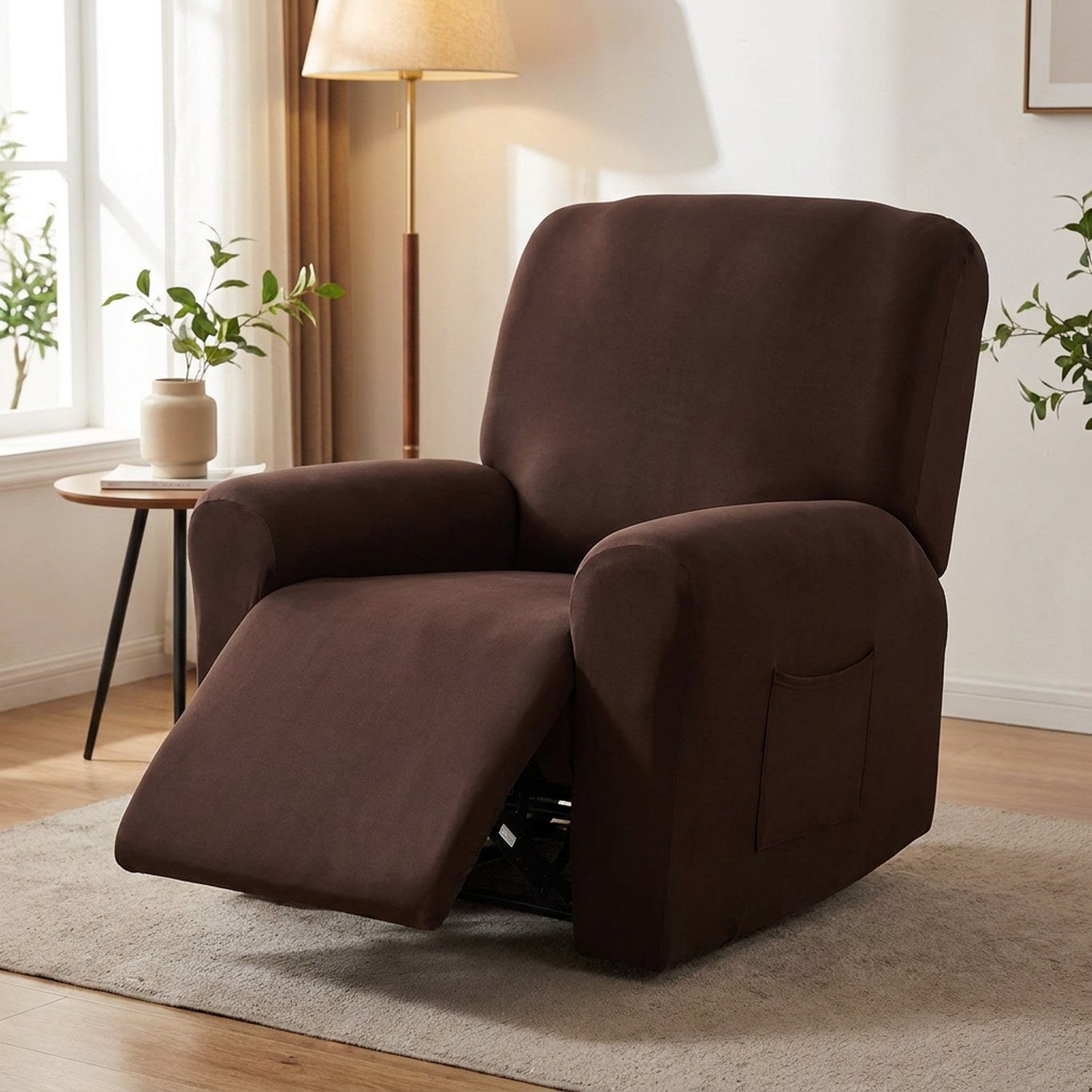 Housse de fauteuil relax inclinable marron