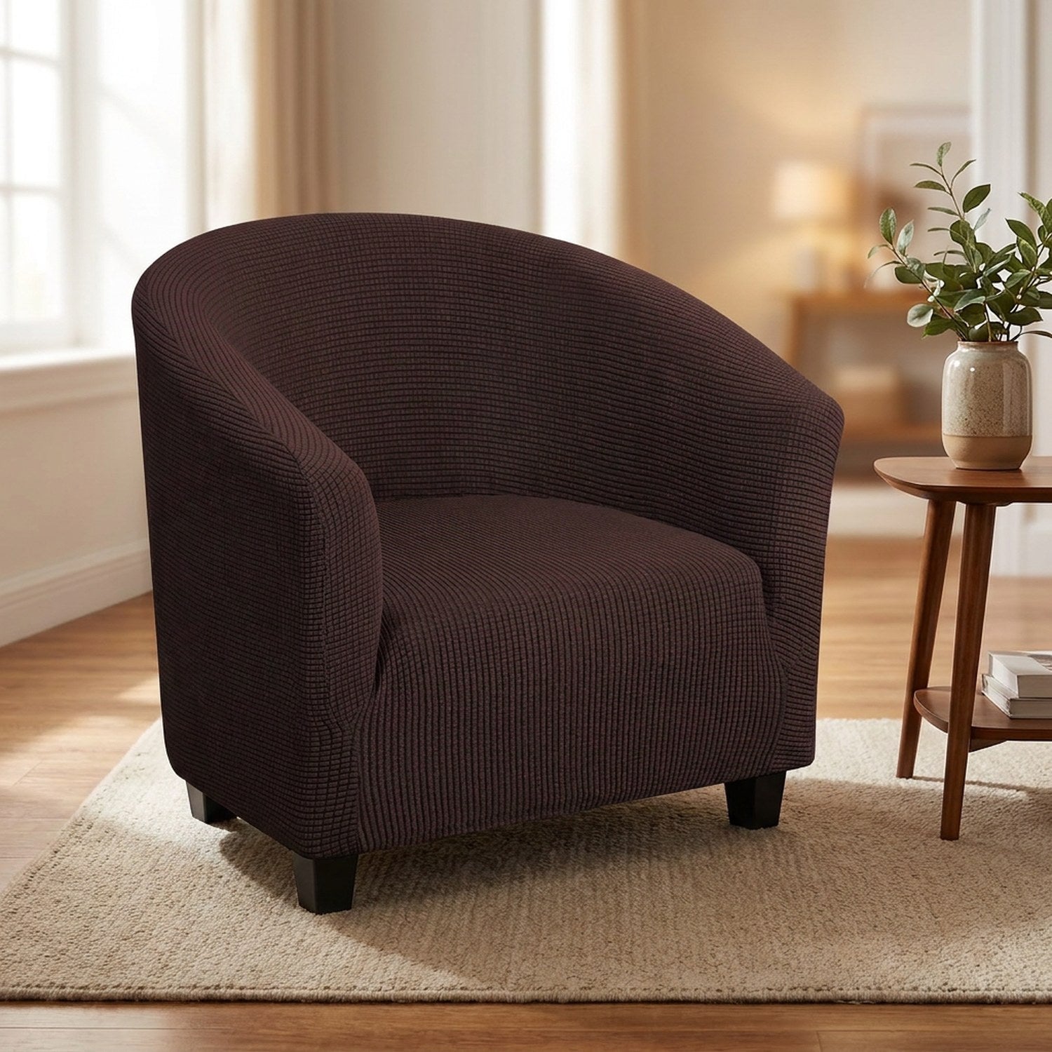 Housse de fauteuil cabriolet en maille polaire marron