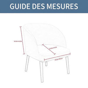 Guide des mesures de la housse de chaise ronde en centimètres