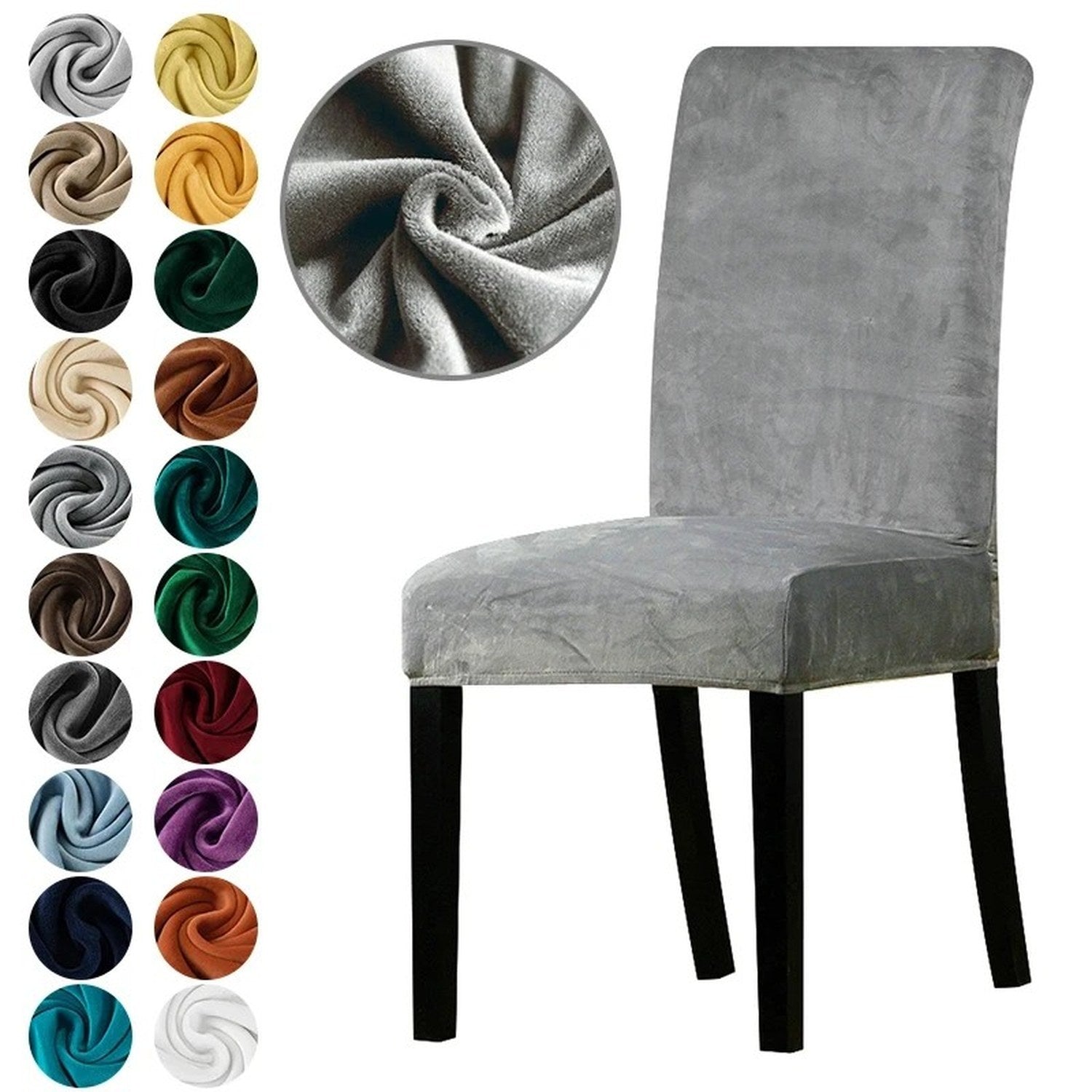 Nuancier de coloris disponibles pour la housse de chaise en velours