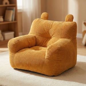 Pouf mini canapé enfant coloris orange vue rapprochée