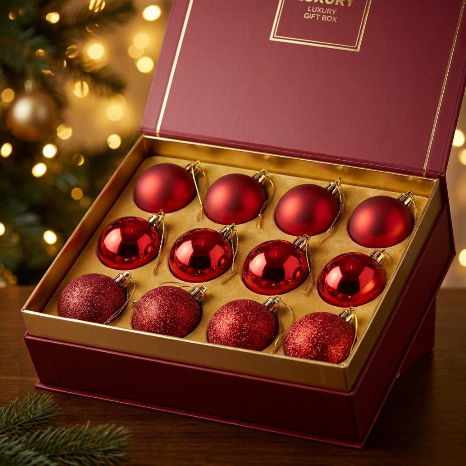 Boule de Noël Rouge decoration sapin