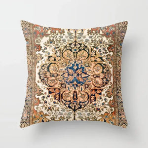 Détail du motif tapis berbère ivoire de la housse de coussin
