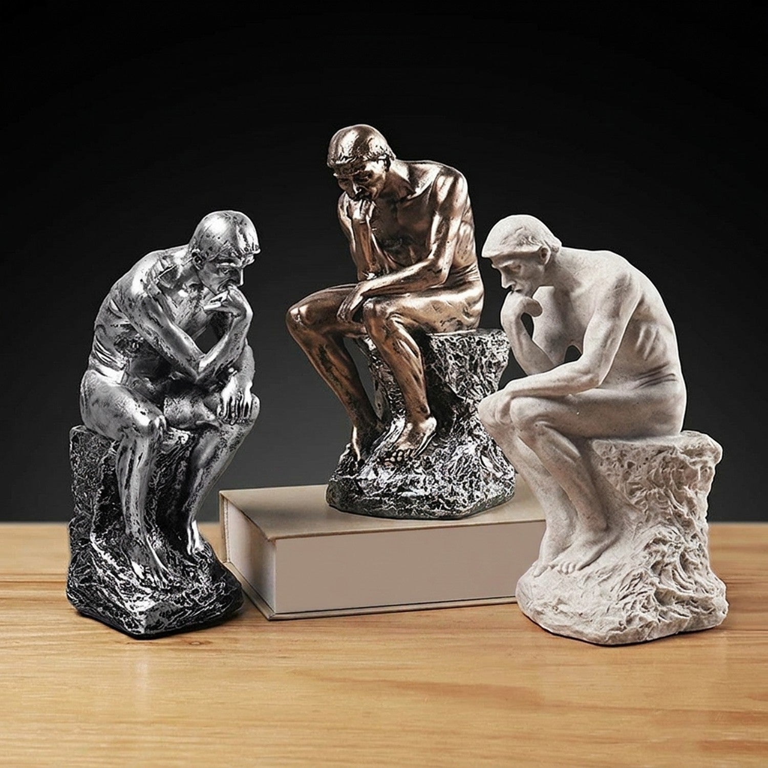 Statue Penseur Rodin résine - vue détail