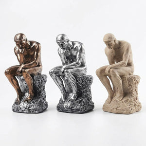 Statue Penseur Rodin 3 couleurs argent or sable