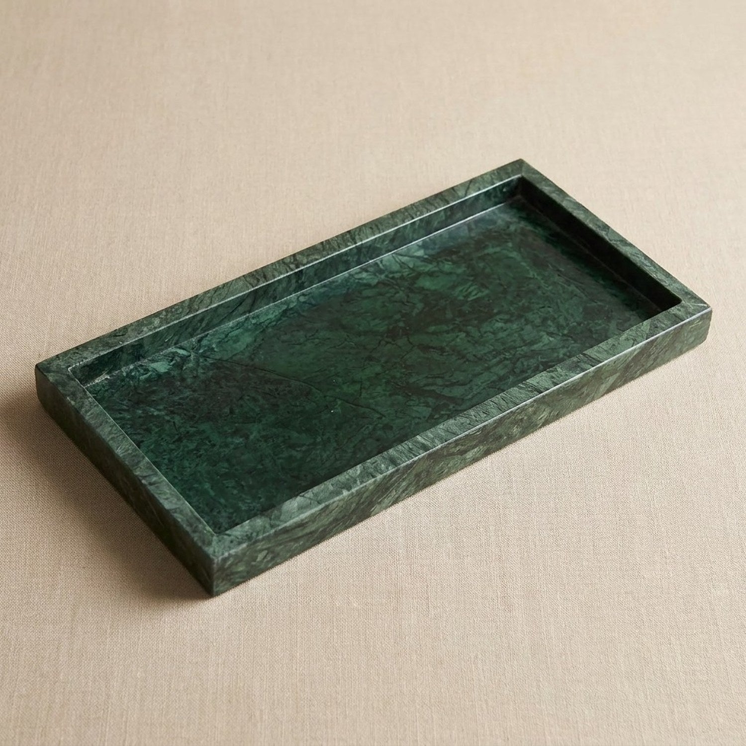 Plateau en marbre vert naturel profond