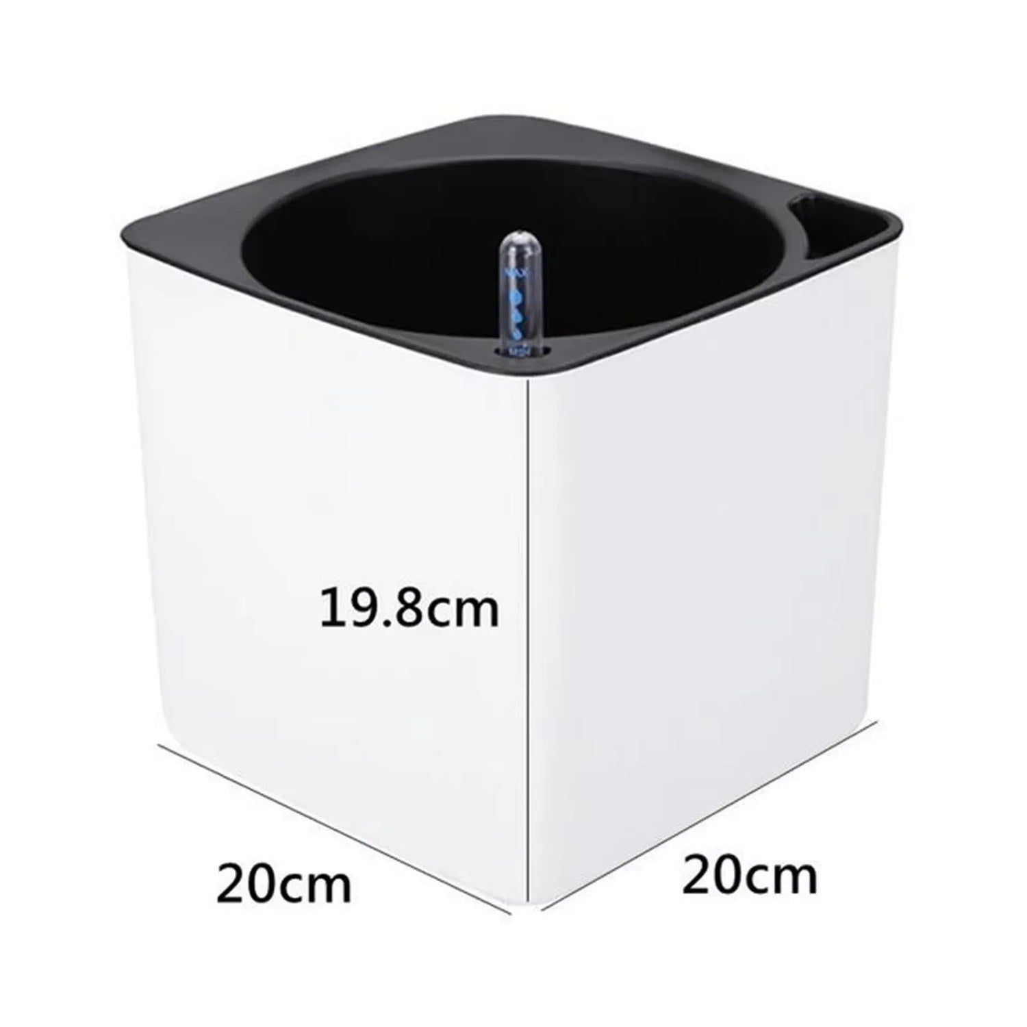 Dimensions pot carré L : 20 cm x 20 cm x 19,8 cm de hauteur