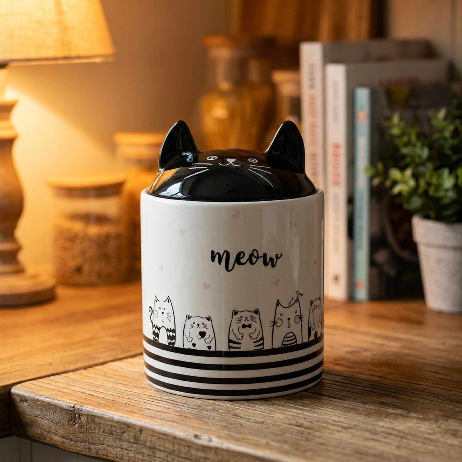Pot céramique oreilles de chat taille 1200ml grand format cuisine ou salon