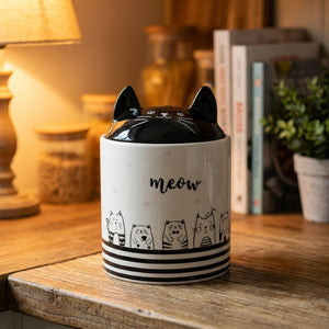 Pot céramique oreilles de chat taille 1200ml grand format cuisine ou salon