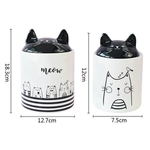Dimensions pot céramique oreilles de chat 260ml H12cm x Ø7.5cm et 1200ml H18.3cm x Ø12.7cm