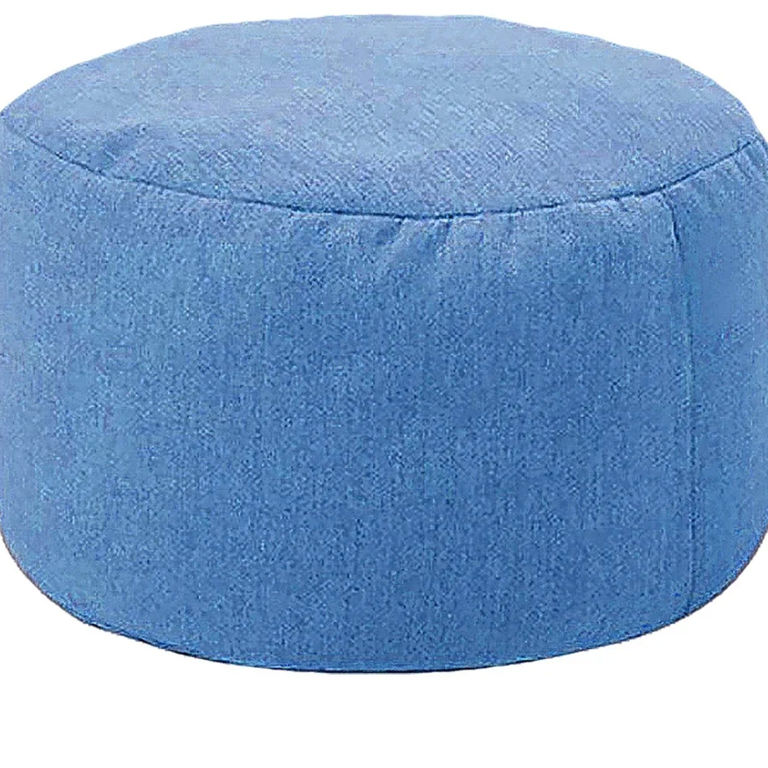 Pouf rond en lin Bleu