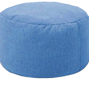 Pouf rond en lin Bleu