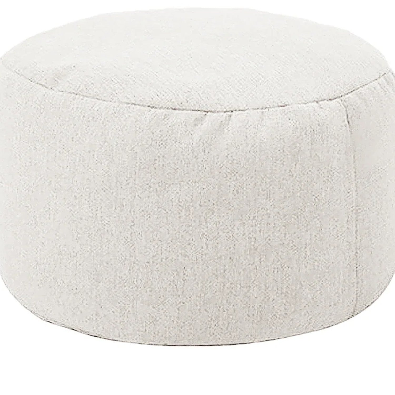 Pouf rond en lin Crème