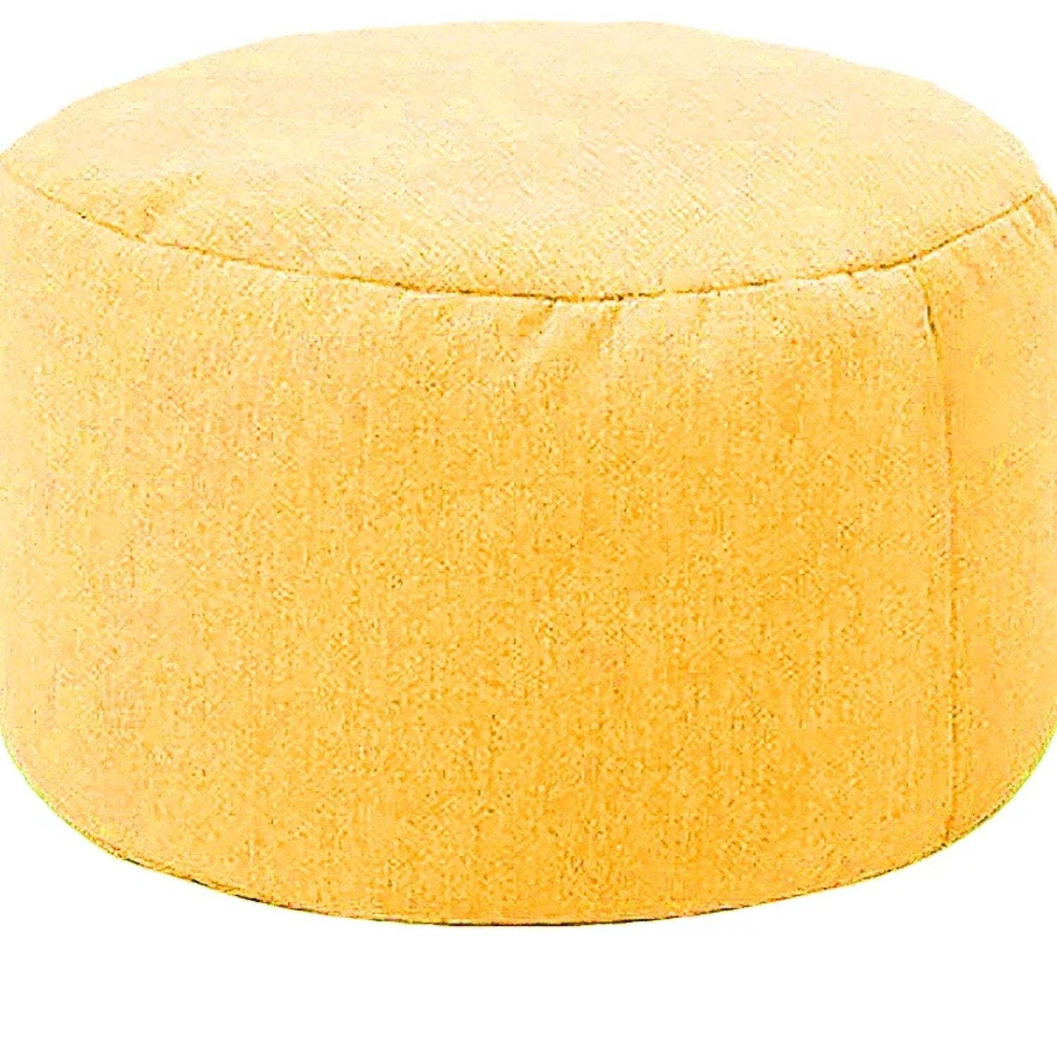 Pouf rond en lin Jaune