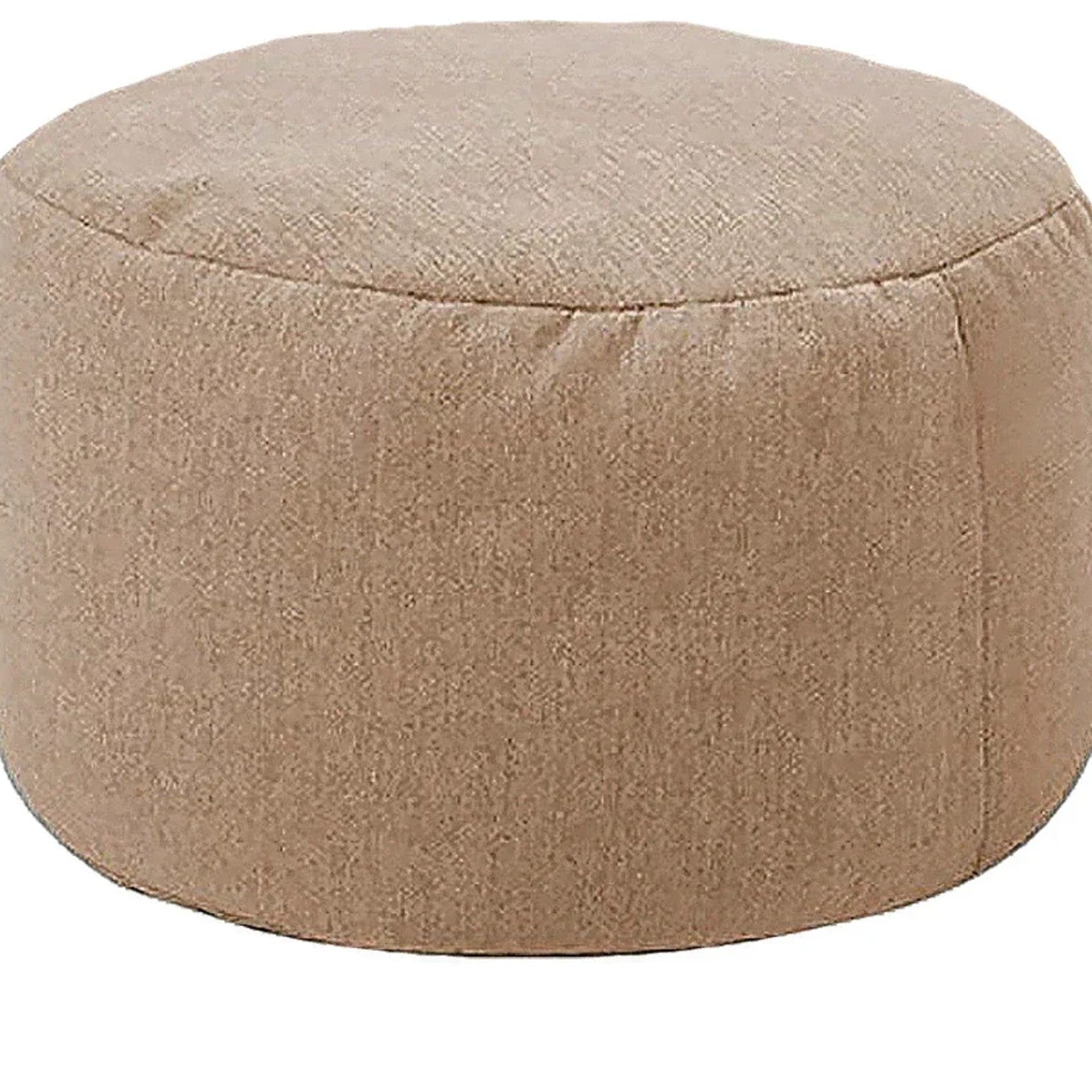 Pouf rond en lin Kaki