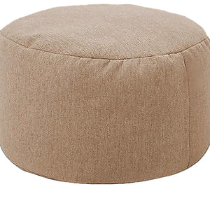 Pouf rond en lin Kaki
