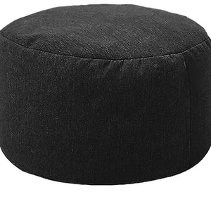 Pouf rond en lin Noir
